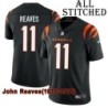 Black Home Embroidered John Reaves Cincinnati Bengals #11 Stitched Jersey