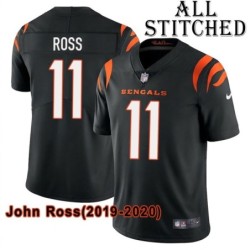 Black Home Embroidered John Ross Cincinnati Bengals #11 Stitched Jersey