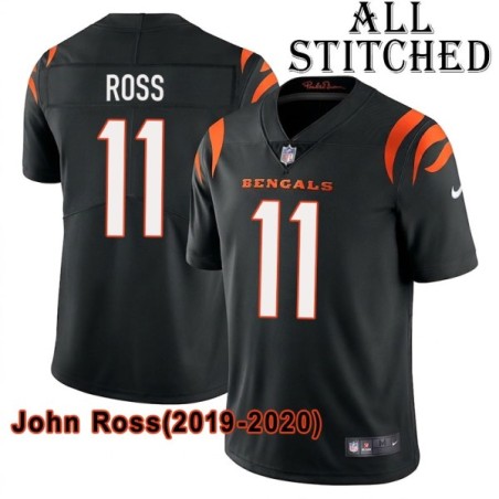 Black Home Embroidered John Ross Cincinnati Bengals #11 Stitched Jersey