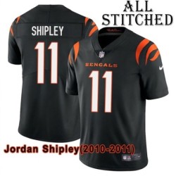 Black Home Embroidered Jordan Shipley Cincinnati Bengals #11 Stitched Jersey