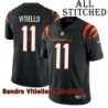 Black Home Embroidered Sandro Vitiello Cincinnati Bengals #11 Stitched Jersey