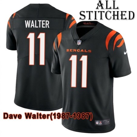 Black Home Embroidered Dave Walter Cincinnati Bengals #11 Stitched Jersey