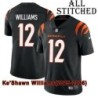 Black Home Embroidered Ke'Shawn Williams Cincinnati Bengals #12 Stitched Jersey