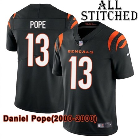 Black Home Embroidered Daniel Pope Cincinnati Bengals #13 Stitched Jersey