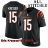 Black Home Embroidered Eric Kresser Cincinnati Bengals #15 Stitched Jersey