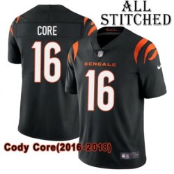 Black Home Embroidered Cody Core Cincinnati Bengals #16 Stitched Jersey