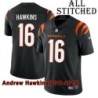 Black Home Embroidered Andrew Hawkins Cincinnati Bengals #16 Stitched Jersey