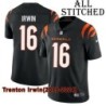 Black Home Embroidered Trenton Irwin Cincinnati Bengals #16 Stitched Jersey