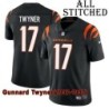 Black Home Embroidered Gunnard Twyner Cincinnati Bengals #17 Stitched Jersey