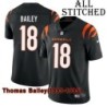Black Home Embroidered Thomas Bailey Cincinnati Bengals #18 Stitched Jersey