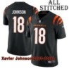 Black Home Embroidered Xavier Johnson Cincinnati Bengals #18 Stitched Jersey