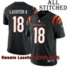 Black Home Embroidered Kwamie Lassiter II Cincinnati Bengals #18 Stitched Jersey
