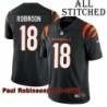 Black Home Embroidered Paul Robinson Cincinnati Bengals #18 Stitched Jersey