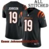 Black Home Embroidered Essex Johnson Cincinnati Bengals #19 Stitched Jersey