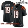 Black Home Embroidered Kyle Larson Cincinnati Bengals #19 Stitched Jersey