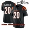 Black Home Embroidered Thomas Randolph Cincinnati Bengals #20 Stitched Jersey