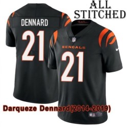 Black Home Embroidered Darqueze Dennard Cincinnati Bengals #21 Stitched Jersey