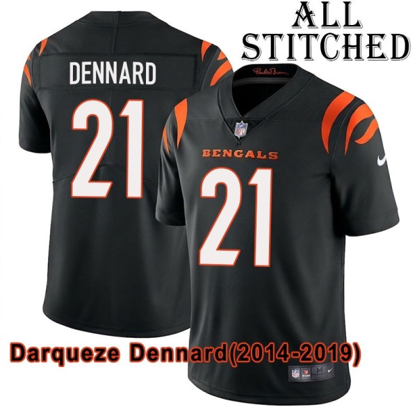 Black Home Embroidered Darqueze Dennard Cincinnati Bengals #21 Stitched Jersey