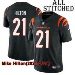 Black Home Embroidered Mike Hilton Cincinnati Bengals #21 Stitched Jersey