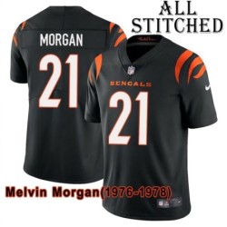 Black Home Embroidered Melvin Morgan Cincinnati Bengals #21 Stitched Jersey