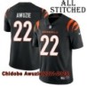 Black Home Embroidered Chidobe Awuzie Cincinnati Bengals #22 Stitched Jersey