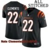 Black Home Embroidered Nate Clements Cincinnati Bengals #22 Stitched Jersey