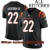 Black Home Embroidered William Jackson III Cincinnati Bengals #22 Stitched Jersey