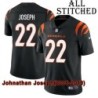 Black Home Embroidered Johnathan Joseph Cincinnati Bengals #22 Stitched Jersey