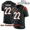 Black Home Embroidered Eric Thomas Cincinnati Bengals #22 Stitched Jersey
