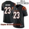 Black Home Embroidered Chykie Brown Cincinnati Bengals #23 Stitched Jersey