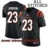 Black Home Embroidered Jeremi Johnson Cincinnati Bengals #23 Stitched Jersey
