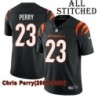 Black Home Embroidered Chris Perry Cincinnati Bengals #23 Stitched Jersey