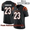 Black Home Embroidered Frank Robinson Cincinnati Bengals #23 Stitched Jersey