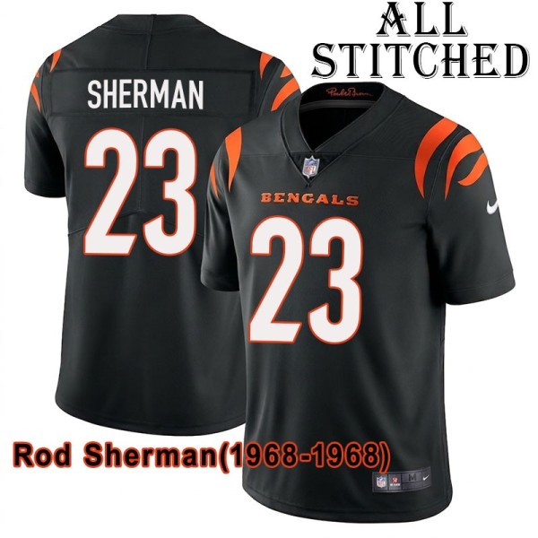 Black Home Embroidered Rod Sherman Cincinnati Bengals #23 Stitched Jersey