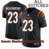 Black Home Embroidered Dennis Weathersby Cincinnati Bengals #23 Stitched Jersey