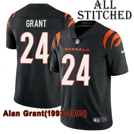 Black Home Embroidered Alan Grant Cincinnati Bengals #24 Stitched Jersey
