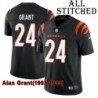 Black Home Embroidered Alan Grant Cincinnati Bengals #24 Stitched Jersey