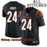 Black Home Embroidered Sidney Jones Cincinnati Bengals #24 Stitched Jersey