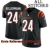 Black Home Embroidered Ernie Kellermann Cincinnati Bengals #24 Stitched Jersey