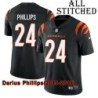 Black Home Embroidered Darius Phillips Cincinnati Bengals #24 Stitched Jersey