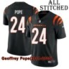 Black Home Embroidered Geoffrey Pope Cincinnati Bengals #24 Stitched Jersey