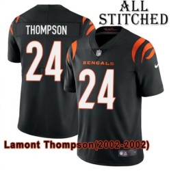 Black Home Embroidered Lamont Thompson Cincinnati Bengals #24 Stitched Jersey