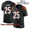 Black Home Embroidered Jason Allen Cincinnati Bengals #25 Stitched Jersey