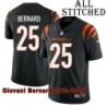Black Home Embroidered Giovani Bernard Cincinnati Bengals #25 Stitched Jersey