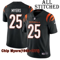 Black Home Embroidered Chip Myers Cincinnati Bengals #25 Stitched Jersey