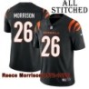 Black Home Embroidered Reece Morrison Cincinnati Bengals #26 Stitched Jersey