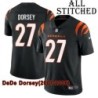 Black Home Embroidered DeDe Dorsey Cincinnati Bengals #27 Stitched Jersey