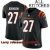 Black Home Embroidered Larry Johnson Cincinnati Bengals #27 Stitched Jersey