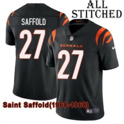 Black Home Embroidered Saint Saffold Cincinnati Bengals #27 Stitched Jersey