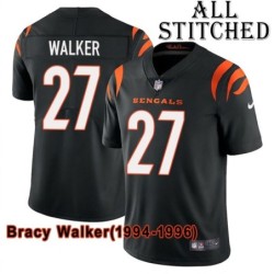 Black Home Embroidered Bracy Walker Cincinnati Bengals #27 Stitched Jersey